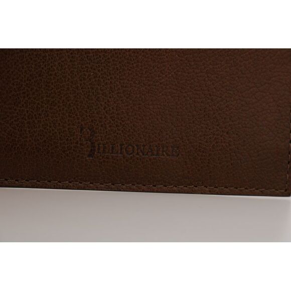Billionaire Italian Couture Leather Card Holder Men Brown Wallets - Picture 5 of 6